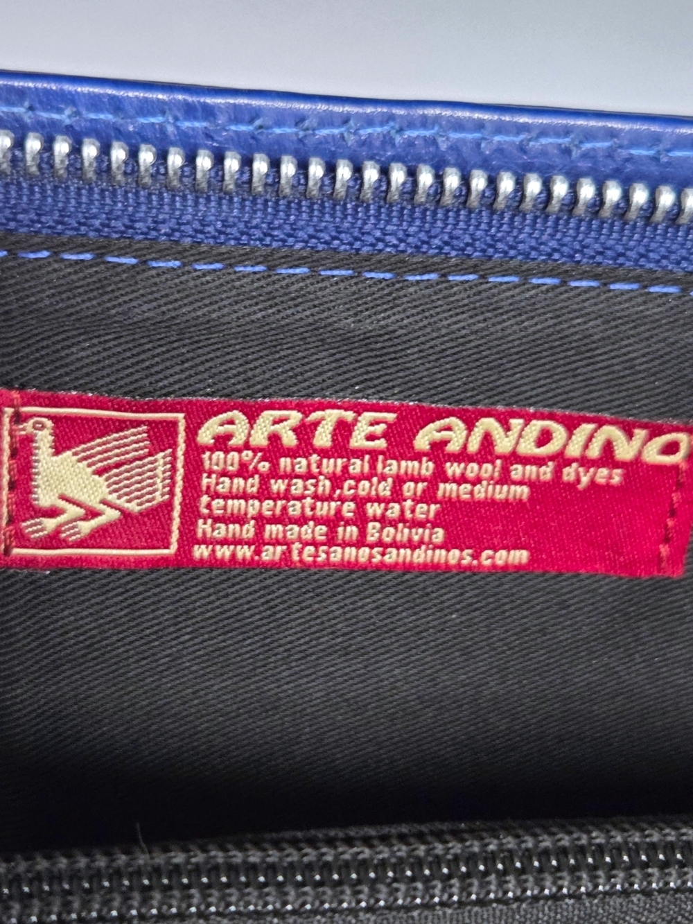 Arte Andino Handwoven Lamb Wool & Leather Crossbody EUC - Picture 3 of 15
